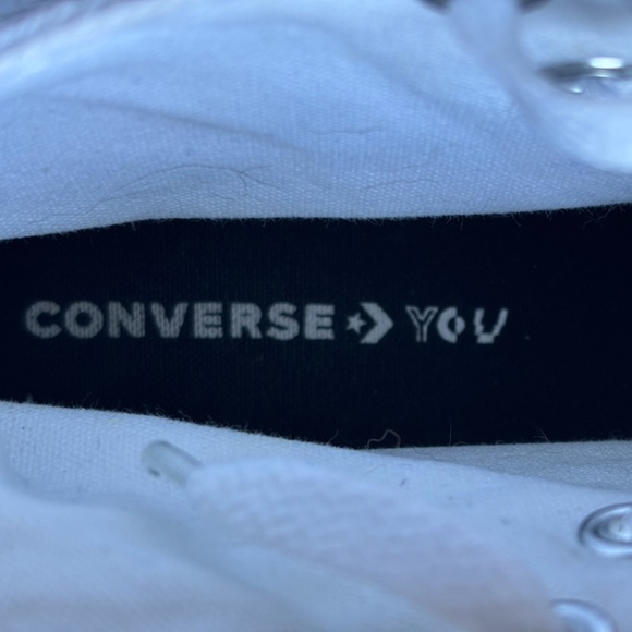 Custom ‘dog person’ Embroidered Converse Women's White HighTop Platform Sneakers - Picture 12 of 13